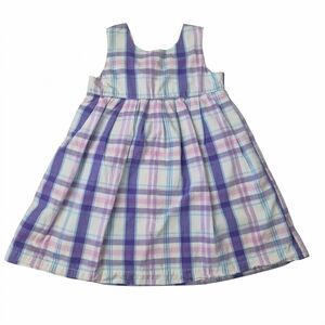Y2K Old Navy Baby Plaid Dress Set Spring 2001 Purple Pink 18-24 Months